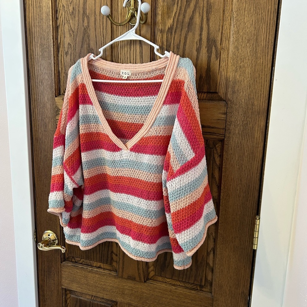 POL Multicolor Striped Women's Knitted Sweater Small - Picture 3 of 7